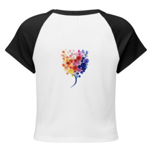 Flowers micro rib raglan baby tee